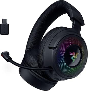 Razer Kraken V4 Wireless Gaming Headset: 2.4GHz, Bluetooth, USB - Wideband Mic - Quick Volume Adjust - 9 Zone RGB Lighting - for PC, Mac, PS5, Nintendo Switch, Steam Deck, Smartphone - Black on Amazon - Best Deal Finder