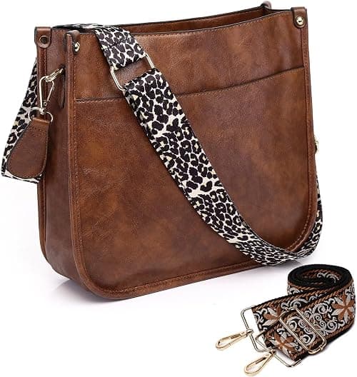 AUYOCO Vegan Leather Crossbody Bags for Women, Crossbody Purse with Guitar Strap Zipped Pockets Handbag Shoulder Bag on Amazon.ae - Price Tracker