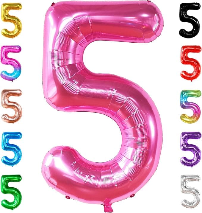 KatchOn, Giant Hot Pink 5 Balloon Number - 40 Inch | 5th Birthday Balloons For 5th Happy Birthday Decorations | Five Number Balloons For Pink Party Happy Anniversary Decorations on Amazon.ae - Price Tracker