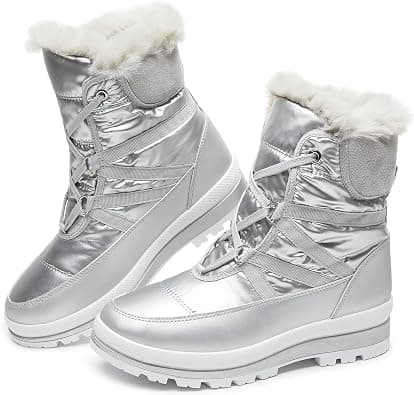 BABUDOG Womens Warm Fur Lined Mid-Calf Boots Waterproof Winter Snow Boots Non-slip Lace up Combat Boots on Amazon.ae - Price Tracker