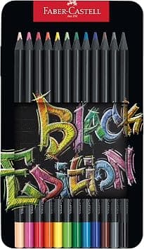 Faber-Castell Colour Pencils Black Edition tin 12x - متتبع أسعار Amazon.sa