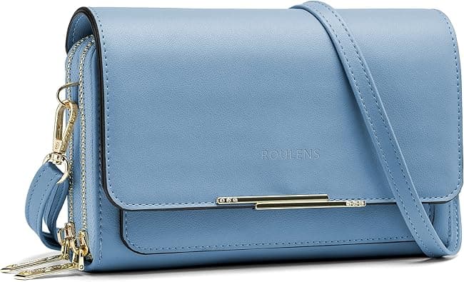 Roulens Women's Mobile Phone Bag with RFID Protection, Shoulder Bag with Removable Wallet, PU Leather Wallet Phone Pouch with Wide Removable and Adjustable Straps on Amazon.ae - Price Tracker