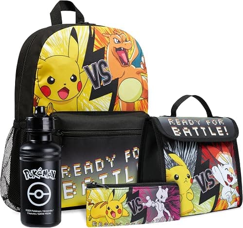 Pokemon Kids Backpack 4 Piece Set School Supplies Rucksack Insulated Lunch Box Kids Pencil Case BPA Free 500ml Water Bottle Pikachu Back to School Gifts for Boys on Amazon.ae - Price Tracker