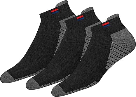 NAVYSPORT Men's Low Cut Athletic Cotton Cushion Ankle Socks with Sports Tab, Pack of 3 (Free Size) on Amazon.ae - Price Tracker