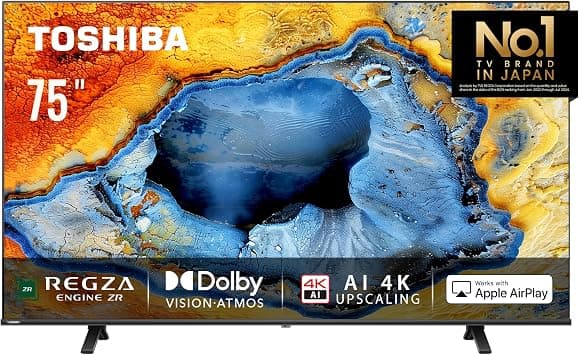 Toshiba 75 inch UHD Smart TV C350N -, AI 4K Upscaling, REGZA Power Audio, Ultimate Motion, Sports Mode, DTS X, Game Mode, Dolby Vision Atmos (2024 Model) على Amazon.ae - متتبع الأسعار