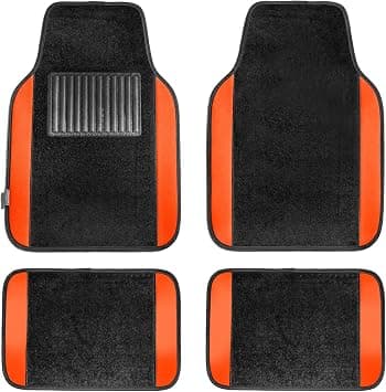 FH Group Car Floor Mats - Carpet Floor Mats for Cars, Universal Fit Automotive Floor Mats, All Purpose Car Floor Mats, Carpet Protector Mat for Most Sedan, SUV, Truck Floor Mats Orange على Amazon.ae - متتبع الأسعار