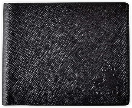 RFID Bifold Leather Wallet For Men with Flip Up ID in Vintage Buffalo Brown, Boulder Black - Mountain Forest Black, Small, Modern on Amazon.ae - Price Tracker