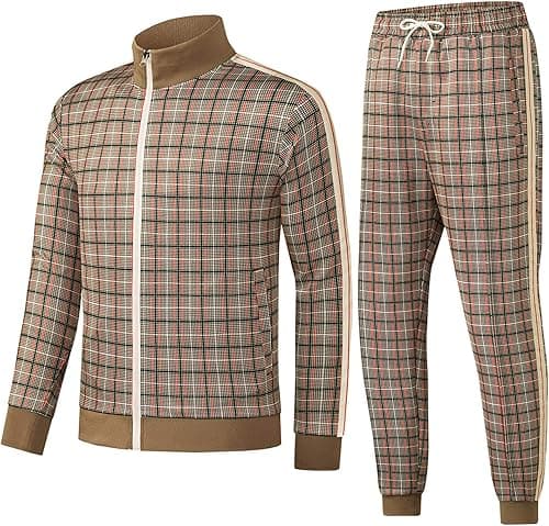 W JIANWANG Men's Casual Tracksuits Long Sleeve Jogging Suits Sweatsuit Sets Track Jackets and Pants 2 Piece Outfit on Amazon.ae - Price Tracker