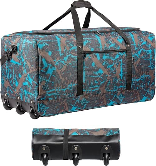 Finnhomy 120L Foldable Rolling Duffel Bag with 3 Wheels, Light Weight Travel Duffel bag with Large Loading Capacity, 32 inch Rolling Duffel bag with Shoulder Strap for Travel Camping Sports on Amazon - Best Deal Finder