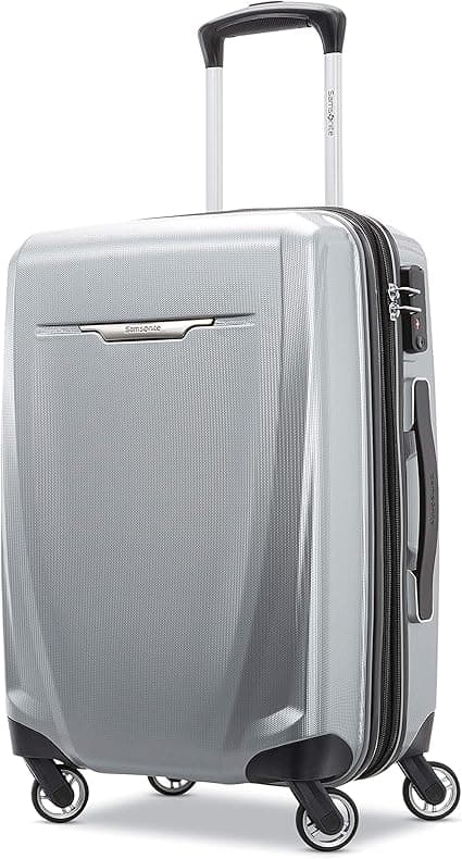 Samsonite Winfield 3 DLX Hardside Carry On Luggage with Double Spinner Wheels, 20-Inch, Silver on Amazon.ae - Price Tracker