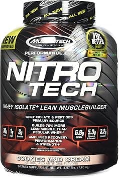 MuscleTech Nitro-Tech Protein Powder, Cookies and Cream, 3.97 Pound on Amazon.ae - Price Tracker