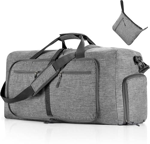 Vomgomfom Duffle Bag,65L/85L/115L Foldable Travel Duffel Bag-Weekender Bag with Shoes Compartment, Overnight Bag for Men Women Waterproof & Tear Resistant (Gray) on Amazon.ae - Price Tracker