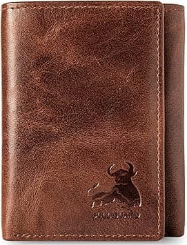 BULL GUARD RFID Genuine Leather Trifold Wallets for Men ID Window, Secret Pocket, Adventure Brown - Forest Brown, trifold, Classic on Amazon.ae - Price Tracker