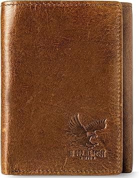 BULL GUARD RFID Genuine Leather Trifold Wallets for Men ID Window, Secret Pocket, Eagle Brown - Wilderness Eagle Stream, 3.25 x 4.25 x 0.75 inches, Trifold Wallet on Amazon.ae - Price Tracker