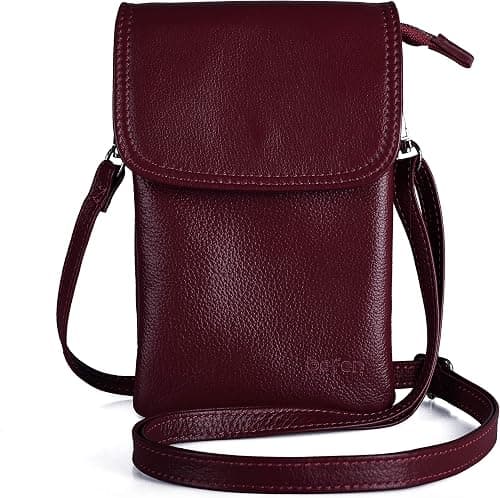 befen Genuine Leather Small Cell Phone Crossbody Bag Purses for Women Cross Body, Silver Zipper على Amazon.ae - متتبع الأسعار