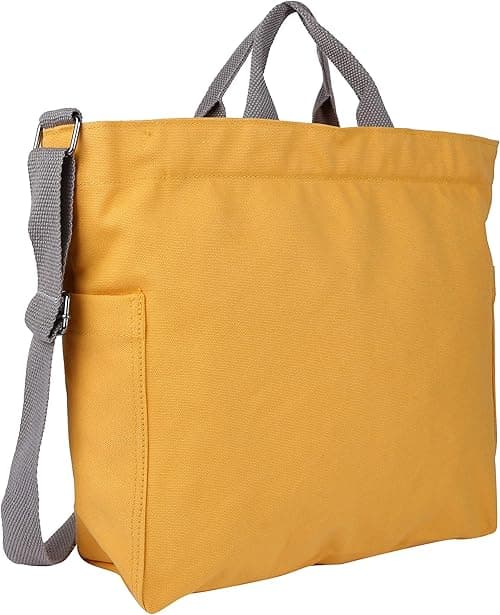 Sangra Women Canvas Tote Handbags Casual Shoulder Work Bag Crossbody, Golden Yellow, Medium on Amazon.ae - Price Tracker