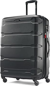 Samsonite Omni PC Hardside Expandable Luggage with Spinner Wheels, Black, Checked-Large 28-Inch - متتبع أسعار Amazon.sa