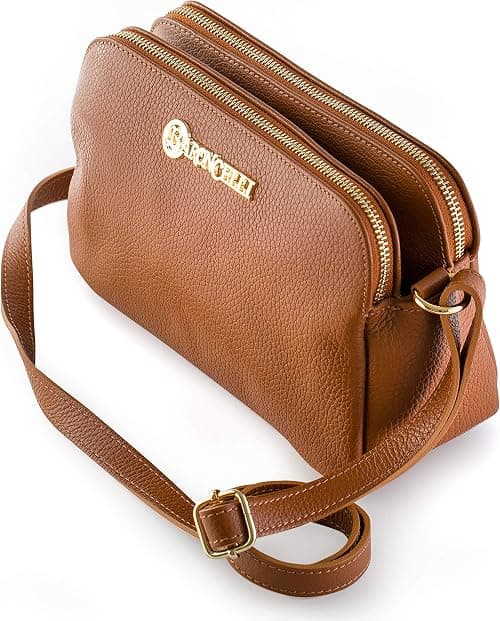 Baroncelli Crossbody Bag Made in Italy with Long Stripe Genuine Italian Soft Leather on Amazon.ae - Price Tracker