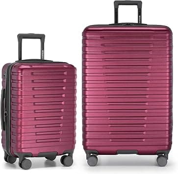 U.S. Traveler Boren Expandable Hardside Rugged Travel Luggage with 8 Spinner Wheels, Metallic Red, 2-Piece Set, USB Port in Carry-On, Boren Expandable Hardside Rugged Travel Luggage With 8 Spinner على Amazon.ae - متتبع الأسعار