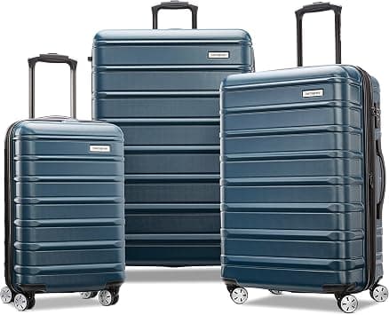 Samsonite Omni 2 3Pc Set (55 + 69 + 79 cm), 4 Spinner Wheels, Polycarbonate, Nova Teal|Cross Ribbons|Expandable|Internal Divider Pad|TSA Lock - 3 Years International Warranty on Amazon.ae - Price Tracker
