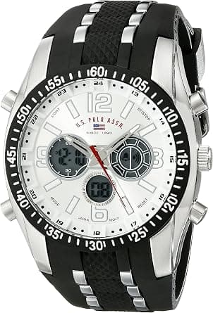 U.S. Polo Assn. Sport Men's US9061 Watch with Black Rubber Strap Watch, Black, NOSIZ, Chronograph,Digital - Amazon.sa Price Tracker