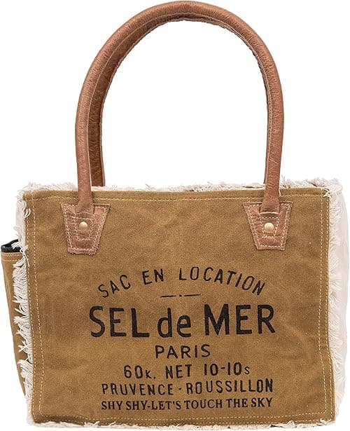 Shy Shy Bags Sel De Mer Upcycled Canvas Hand Bag Upcycled Canvas & Cowhide Tote Bag Radiant Upcycled Canvas Leather Bag on Amazon.ae - Price Tracker