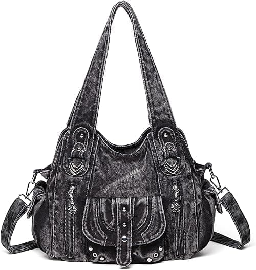 denim handbags for women blue denim shoulder tote bag on Amazon.ae - Price Tracker