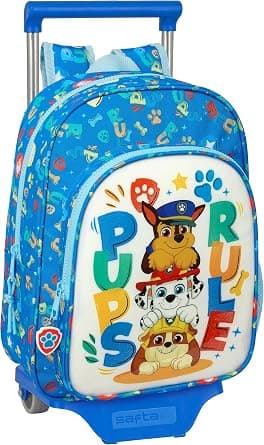 Safta Paw Patrol Pups Rule, Children's Material, Ideal for Children, Comfortable and Versatile, Quality and Resilience, Blue, Estándar Backpack with Trolley, blue, Estándar, Backpack with trolley on Amazon.ae - Price Tracker