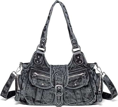 denim handbags for women blue denim shoulder tote bag on Amazon.ae - Price Tracker