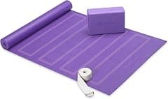Gaiam Beginner's Yoga Starter Kit Set (Yoga Mat, Yoga Block, Yoga Strap) - Light 4mm Thick Printed Non-Slip Exercise Mat for Everyday Yoga - Includes 6ft Yoga Strap & Yoga Brick - Amazon.sa Price Tracker