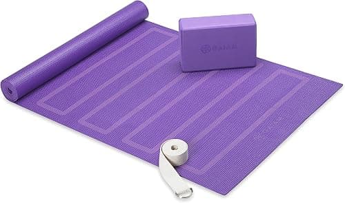 Gaiam Beginner's Yoga Starter Kit Set (Yoga Mat, Yoga Block, Yoga Strap) - Light 4mm Thick Printed Non-Slip Exercise Mat for Everyday Yoga - Includes 6ft Yoga Strap & Yoga Brick on Amazon.sa - Price Tracker