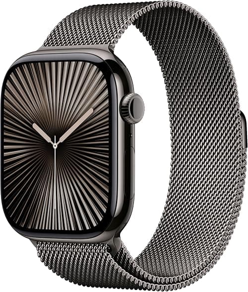 Apple Watch Series 10 GPS + Cellular 46 mm Smartwatch with Slate Titanium Case with Slate Milanese Loop - M/L. Fitness Tracker, ECG App, Always-On Retina Display, Carbon Neutral on Amazon.ae - Price Tracker