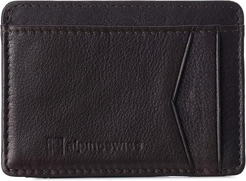 Alpine Swiss RFID Minimalist Oliver Front Pocket Wallet For Men Leather Comes in a Gift Box, Brown, One Size, Front Pocket Wallet - متتبع أسعار Amazon.sa