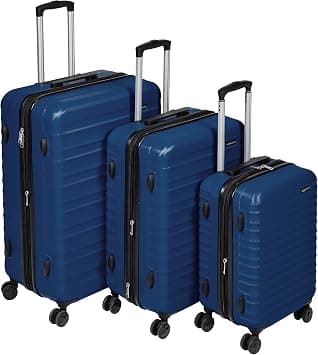 Amazon Basics 3-Piece Set Hardside Spinner- 21/26/30 inch (55/68/78 cm) Material: ABS, Navy blue on Amazon.sa - Price Tracker