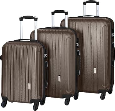 Senator Hard Side Luggage Set- Lightweight 3-Piece ABS Luggage Sets with Spinner Wheels 4 - KH132 (Set of 3, Coffee) على Amazon.ae - متتبع الأسعار