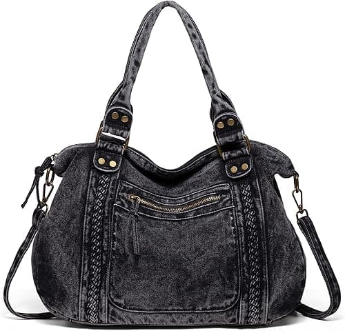 denim handbags for women blue denim shoulder tote bag on Amazon.ae - Price Tracker