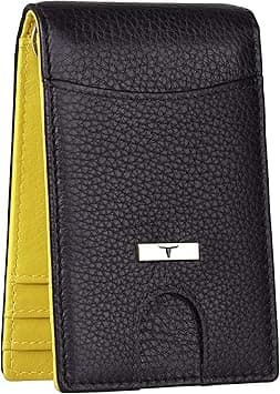 URBAN FOREST Eddy Black/Yellow Money Clip Leather Wallet for Men, Black/Yellow, Minimalist on Amazon.ae - Price Tracker
