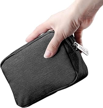 E-Tree 7 inch Convenient Little Pouch, Small Travel Gadget Bag, Mini Phone Accessories Storage Hard Drive Carry Case, Handbag, Canvas Coin Purse, Zippered Wallet, Makeup Carrying kit on Amazon.ae - Price Tracker