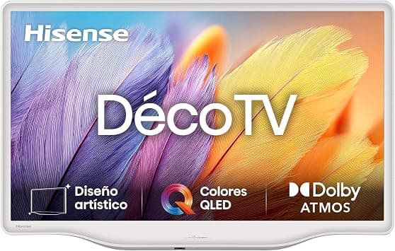 Hisense 32S5Q - QLED Deco Smart TV 32", Artistic Design, Dolby Atmos, Morandi White, Central Stand with Style - متتبع أسعار Amazon.sa