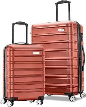 Samsonite Omni 2 Hardside, Brick Orange, 2-Piece Set (Carry-on/Medium), Omni 2 Hardside Expandable Luggage With Spinner Wheels 2-piece Set (Carry-on/Medium) على Amazon.ae - متتبع الأسعار