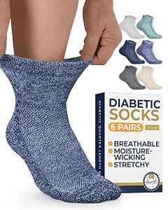 Pembrook Ankle Diabetic Socks for Women & Men | 6 Pairs | Wide Non Binding Socks Quarter Length | Edema Neuropathy Socks - Amazon.sa Price Tracker