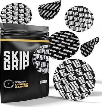 Skin Grip CGM Adhesive Patches for Libre 2 & Lingo - Waterproof & Sweatproof, Black, 20 Count (Pack of 1) on Amazon.ae - Price Tracker